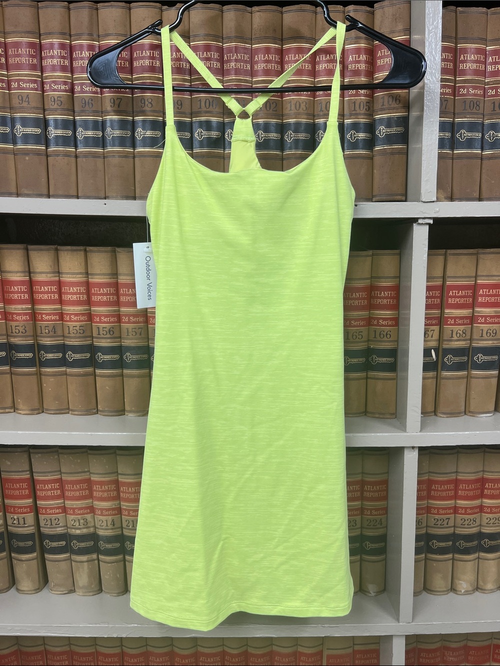 Outdoor Voices Neon Lime Racerback Mini Dress